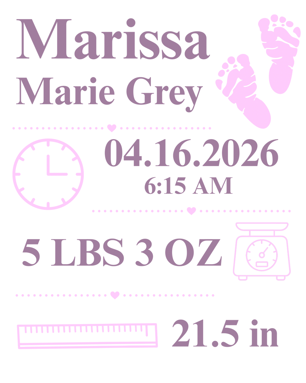 Personalized Birth Announcement Plush Blanket | Birth Stats Blanket