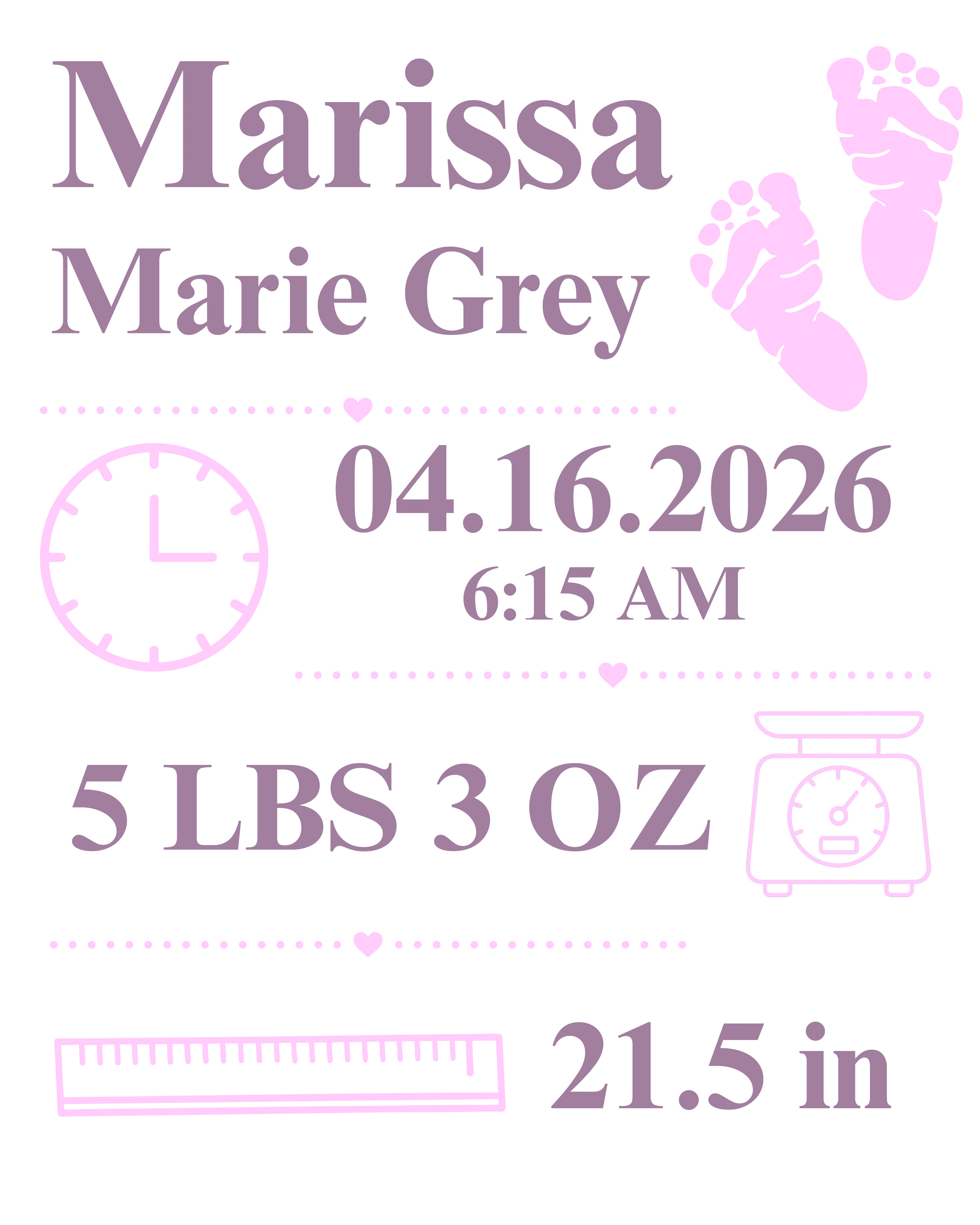 Personalized Birth Announcement Plush Blanket | Birth Stats Blanket