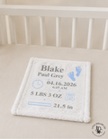 Personalized Birth Announcement Minky Blanket | Birth Stats Lovey
