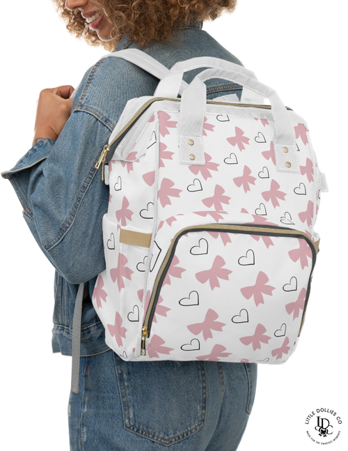 Bow & Heart Diaper Bag