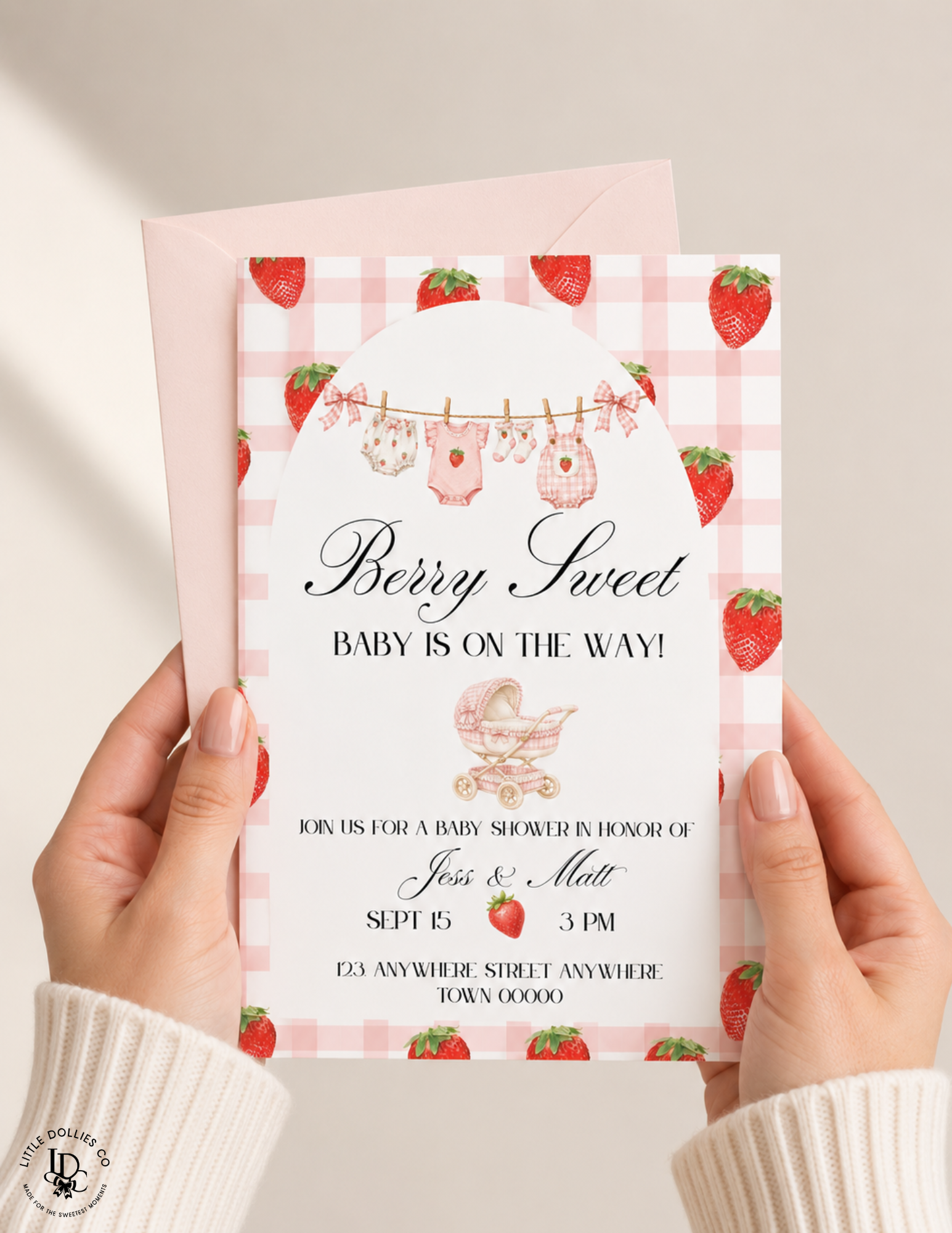 Berry Sweet Baby Shower Invitation, Decorations & Games Template Bundle