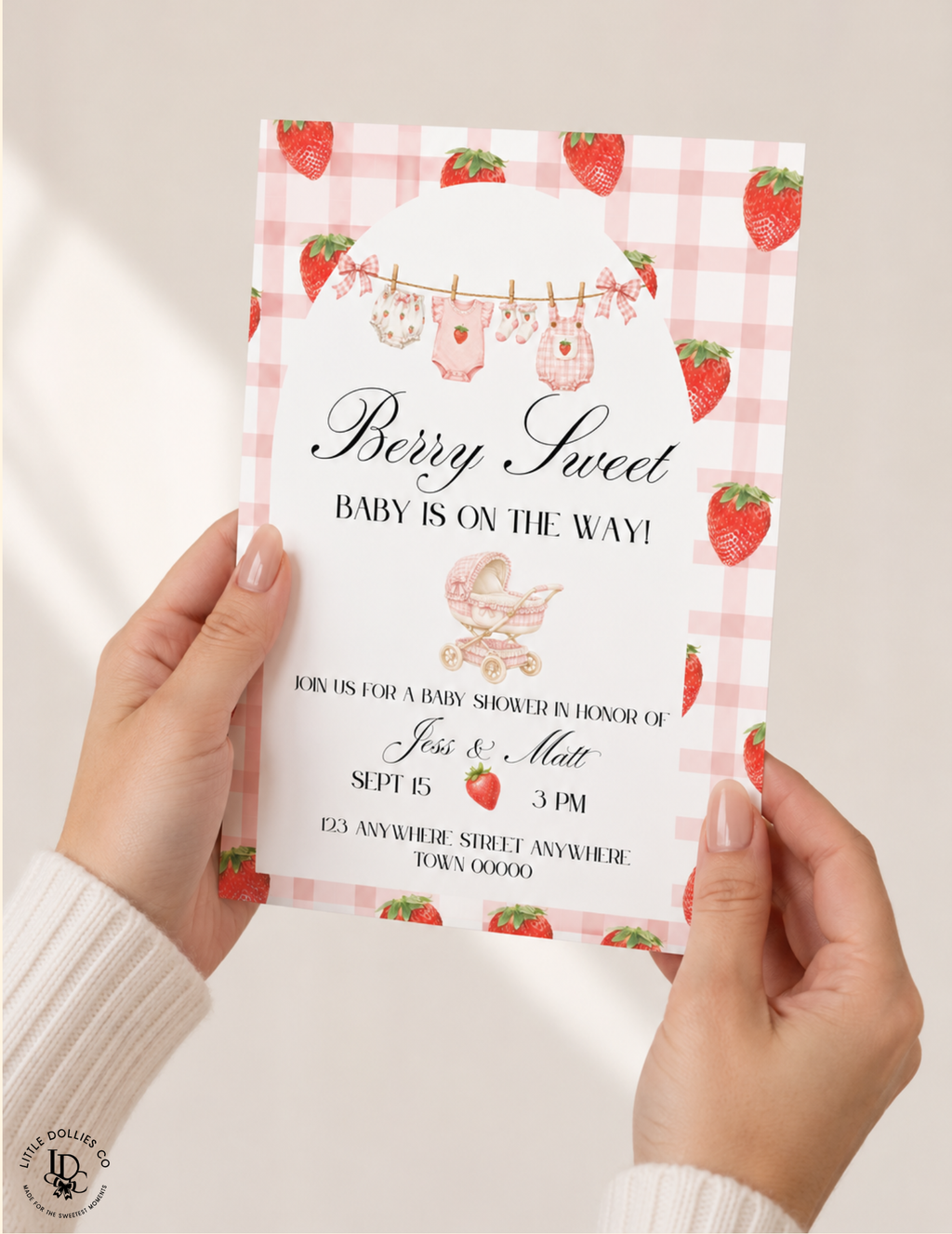 Berry Sweet Baby Shower Invitation, Decorations & Games Template Bundle