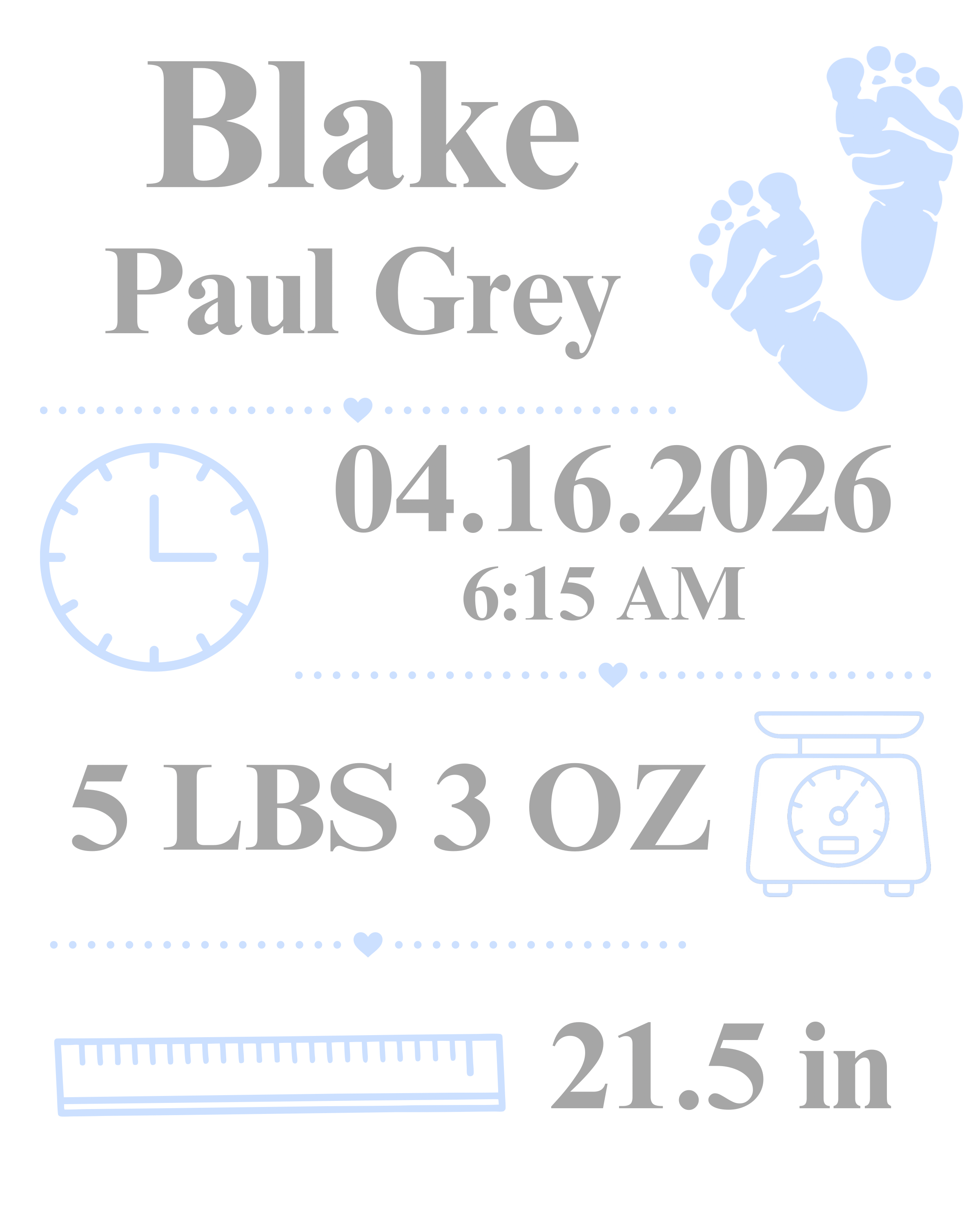Personalized Birth Announcement Minky Blanket | Birth Stats Lovey