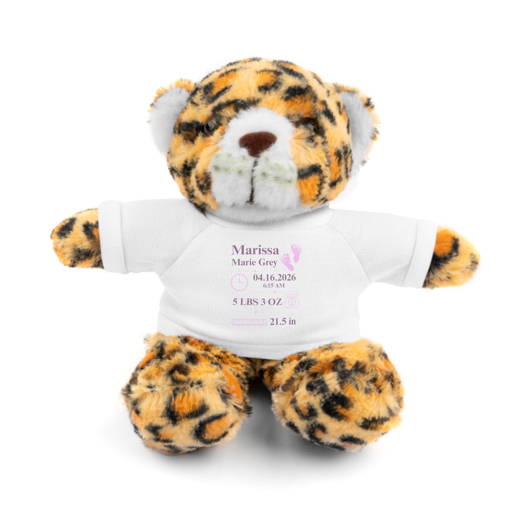 Personalized Birth Announcement Stuffed Animal | Birth Stats Stuffed Animal