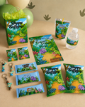 Dinosaur Birthday Invitation & Party Favor Bundle Templates