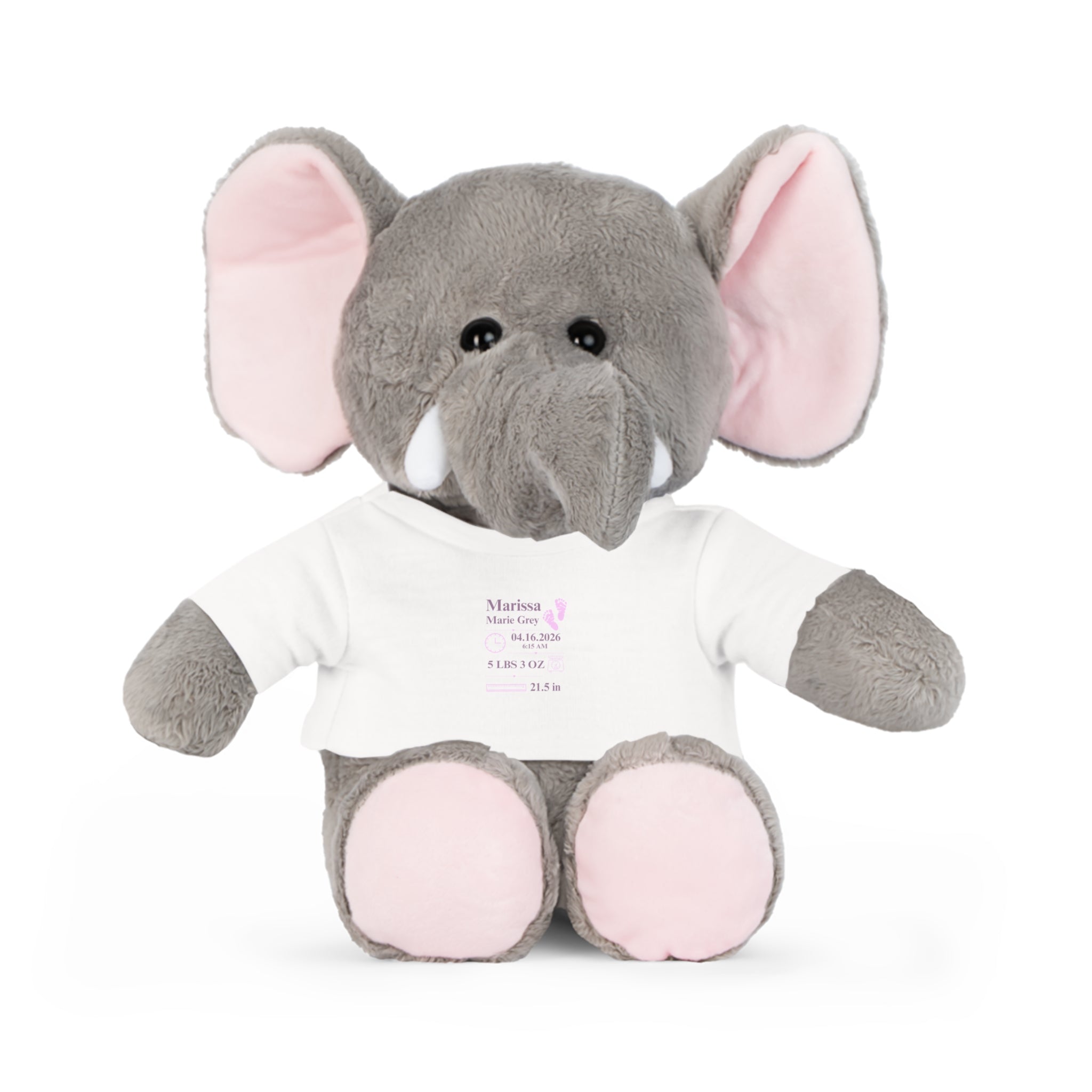 Personalized Birth Announcement Stuffed Animal | Birth Stats Stuffed Animal