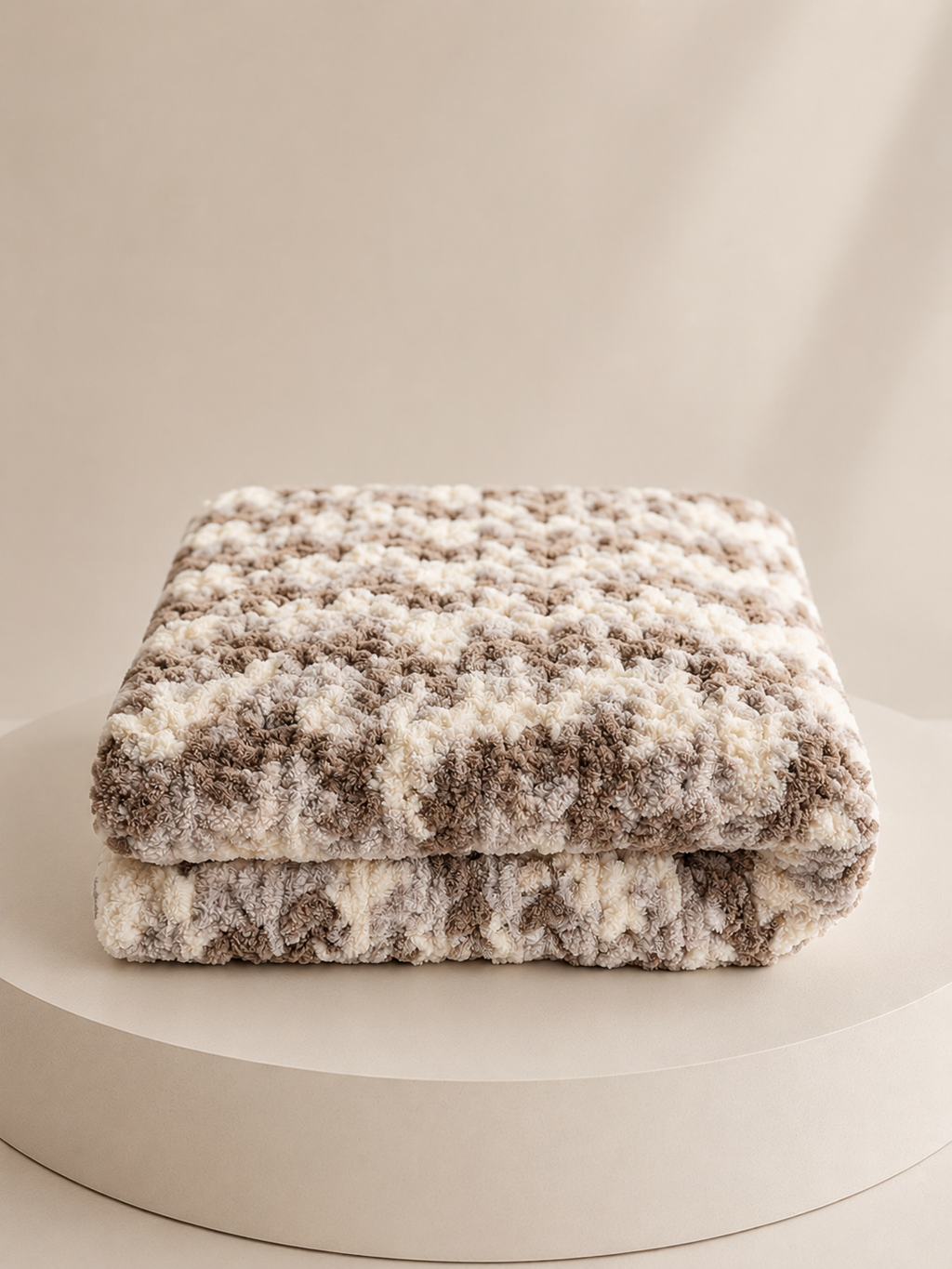 Teddy Bear Brown Handmade Chunky Baby Blanket