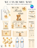 We Can Bearly Wait Baby Shower Invitation, Decorations & Games Template Bundle