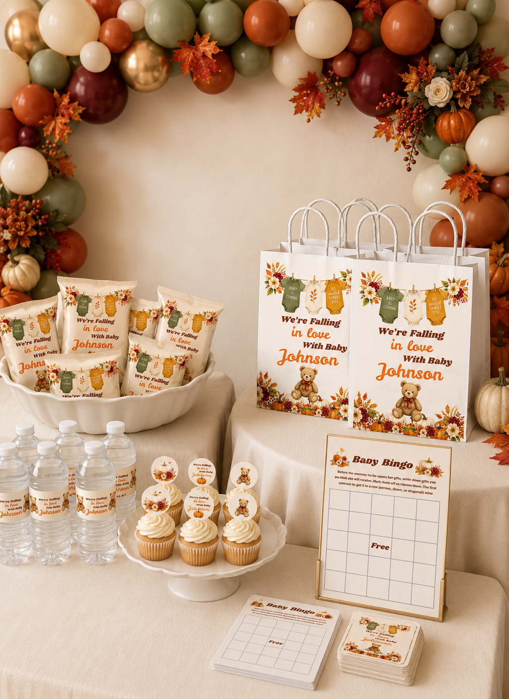 Fall Baby Shower Theme | Pumpkin Baby Shower Bundle | Falling in Love With Baby