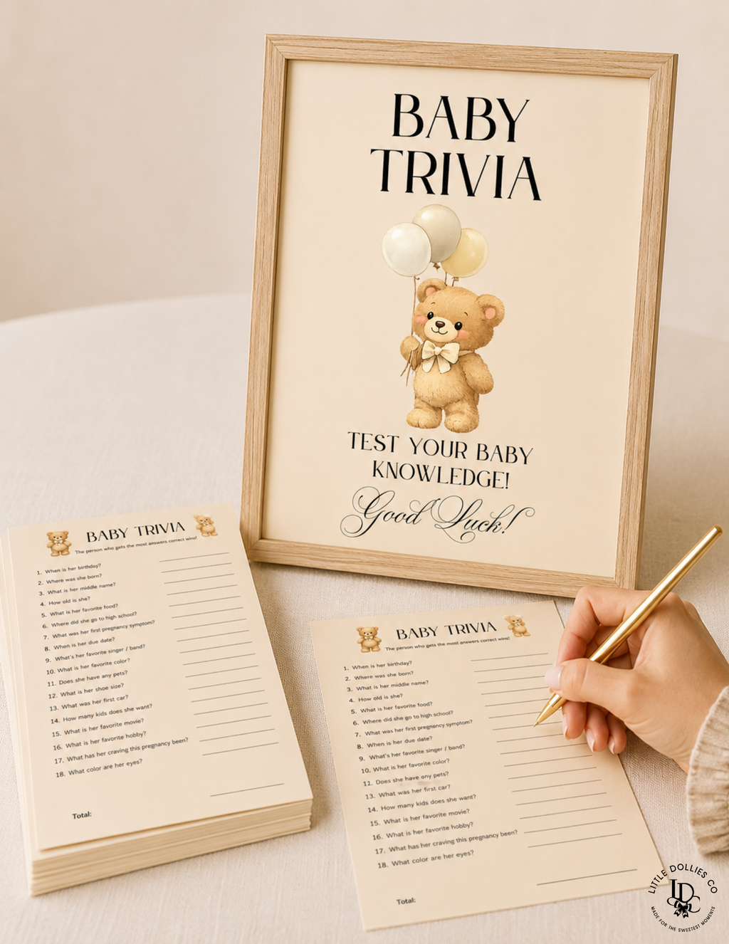 We Can Bearly Wait Baby Shower Invitation, Decorations & Games Template Bundle