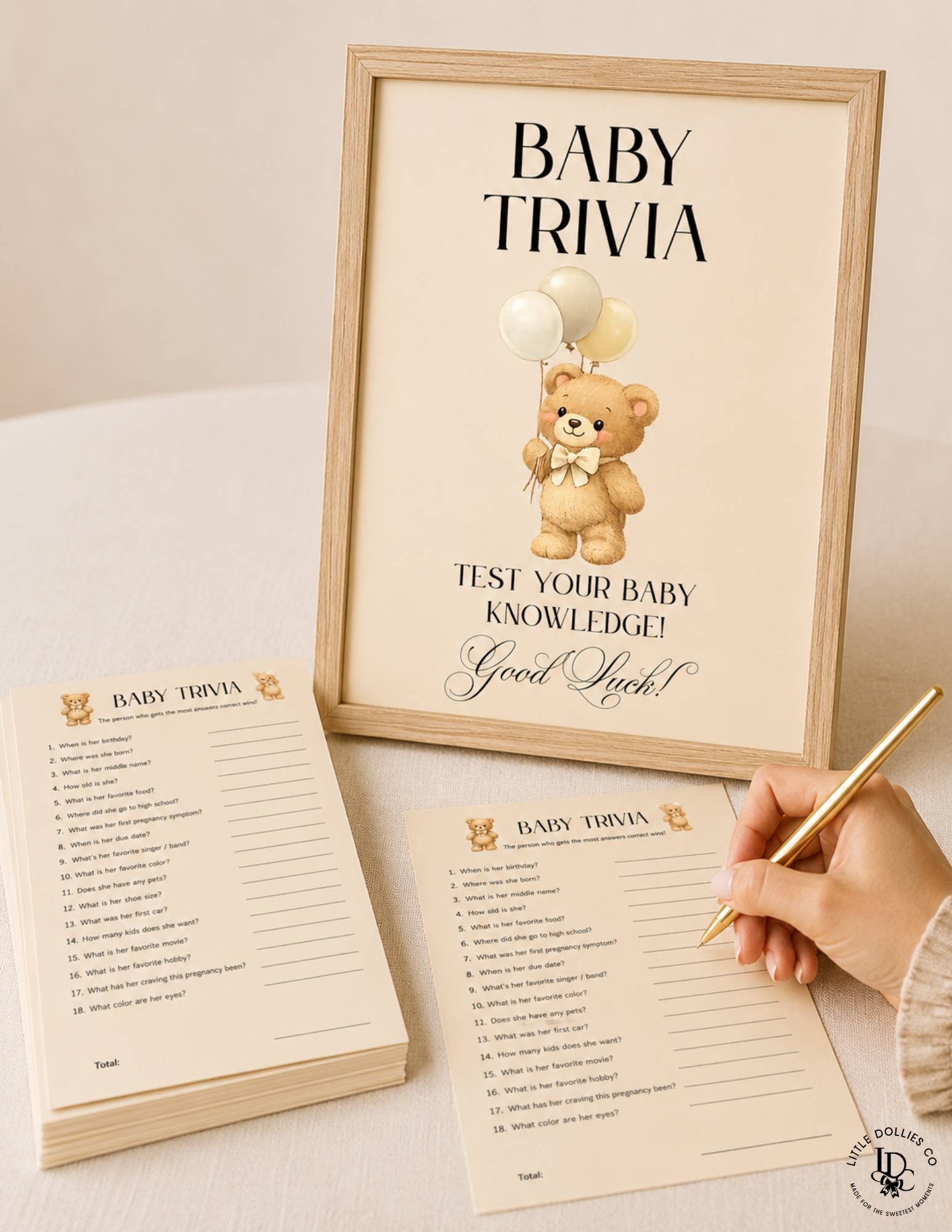 We Can Bearly Wait Baby Shower Invitation, Decorations & Games Template Bundle
