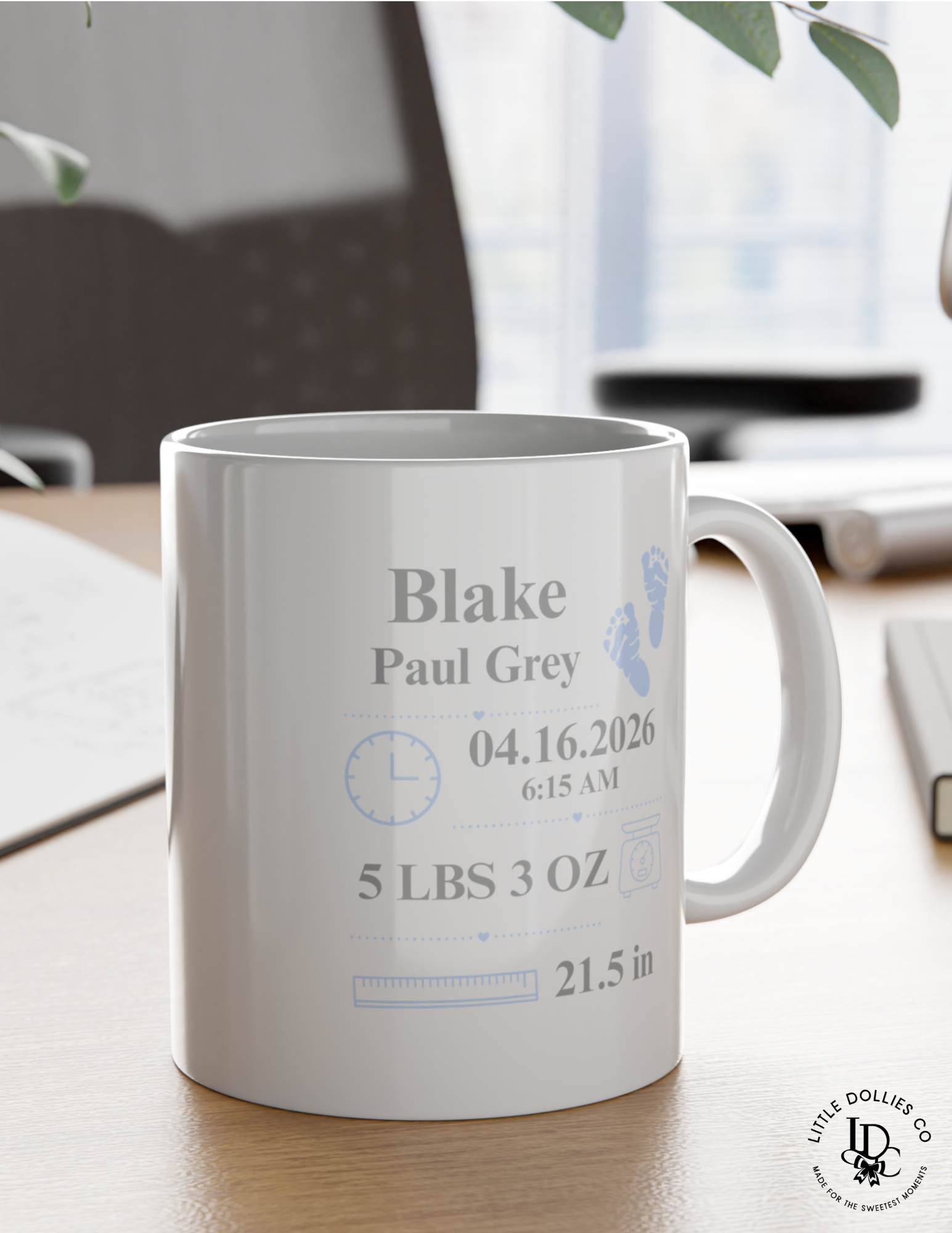 Personalized Birth Announcement Mug | Baby Birth Stats Mug