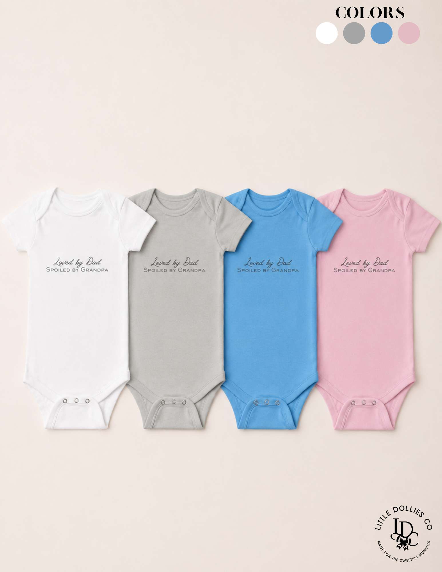 Loved By Dad Spoiled By Grandpa Baby Onesie