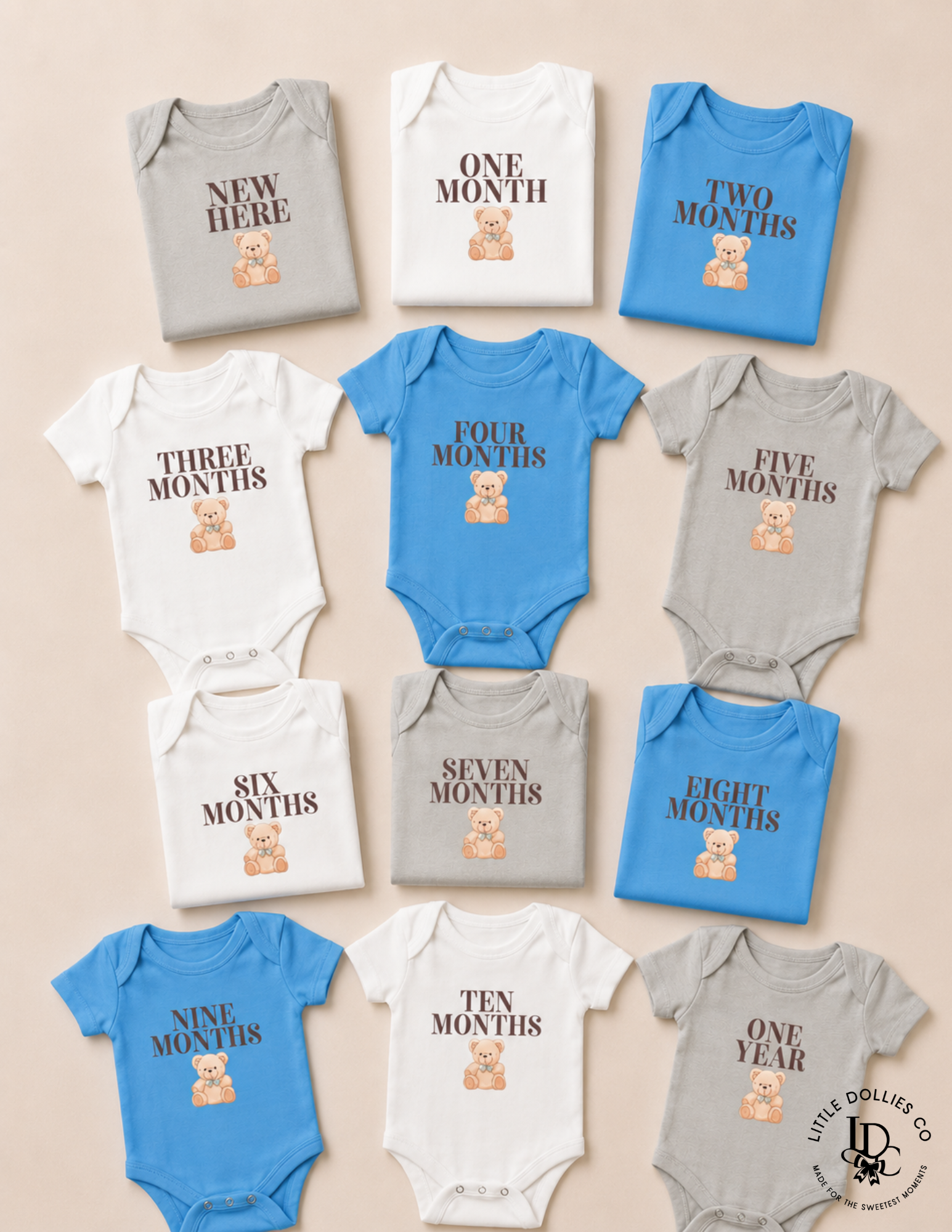 Teddy Bear Milestone Baby Onesie