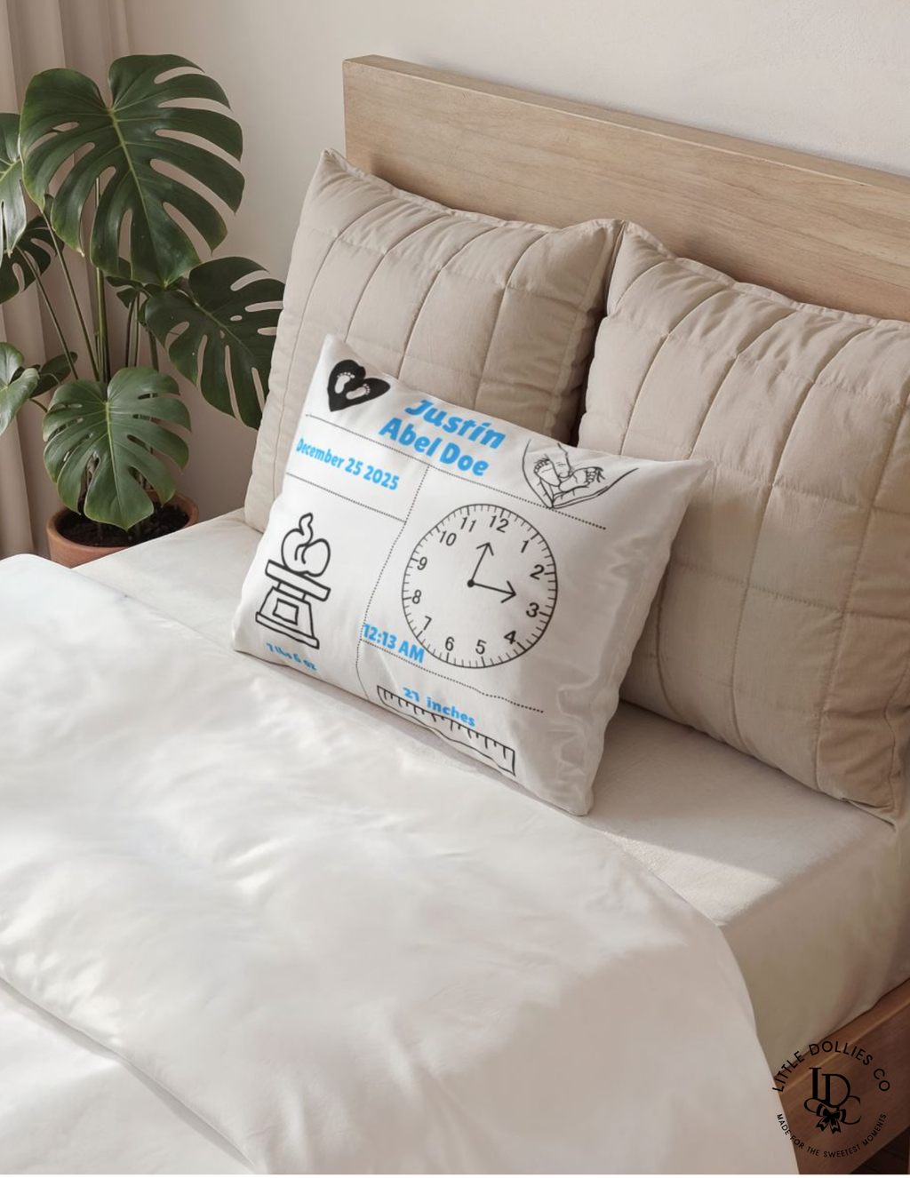 Personalized Birth Announcement Pillow | Birth Stats Pillow