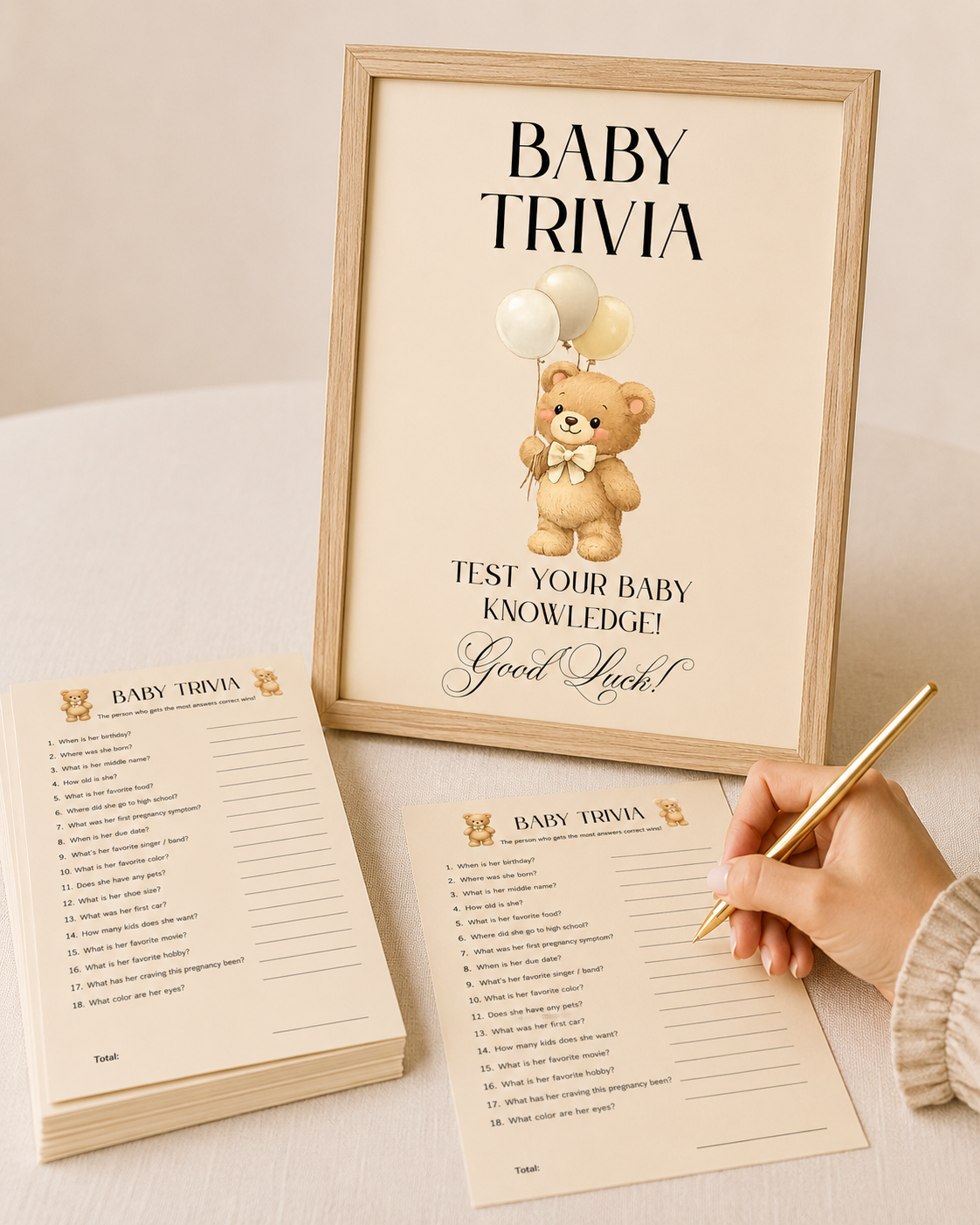 We Can Bearly Wait Baby Shower Invitation, Decorations & Games Template Bundle