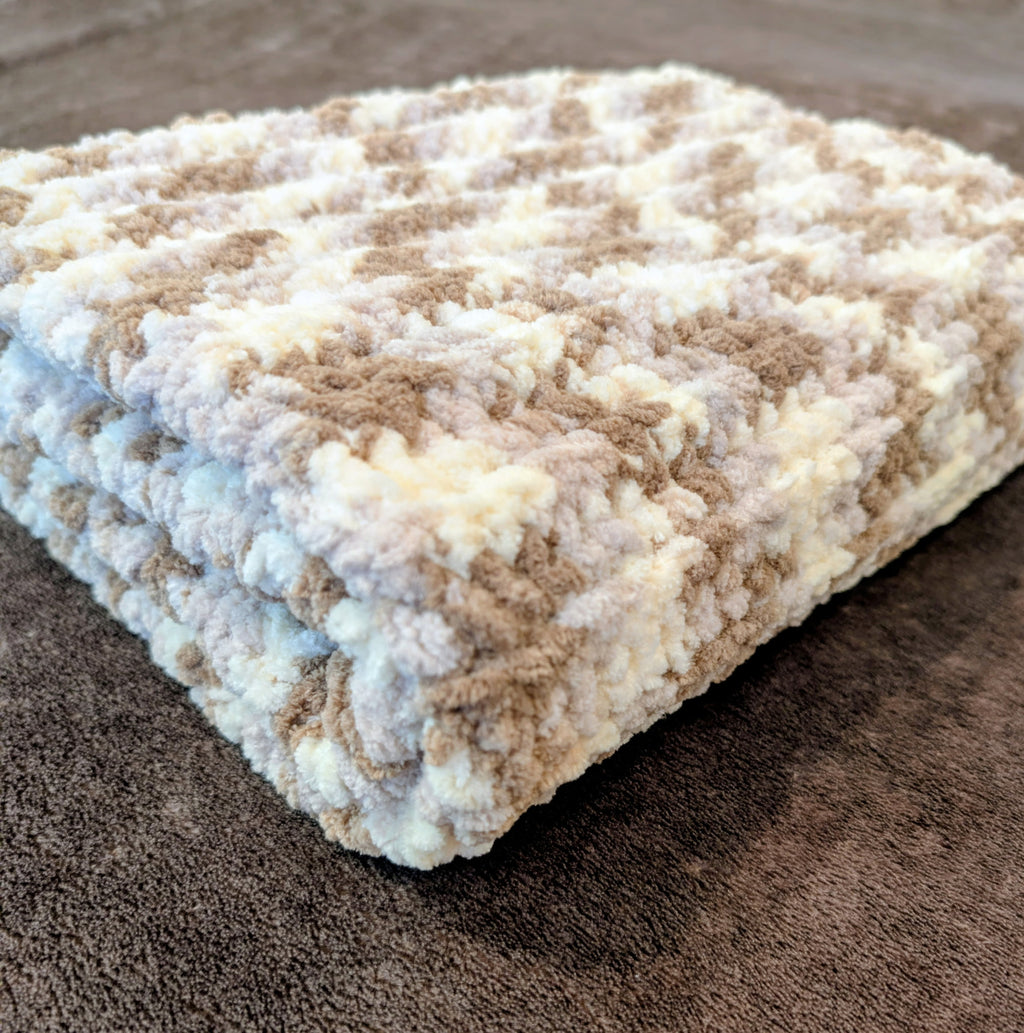 Teddy Bear Brown Handmade Chunky Baby Blanket