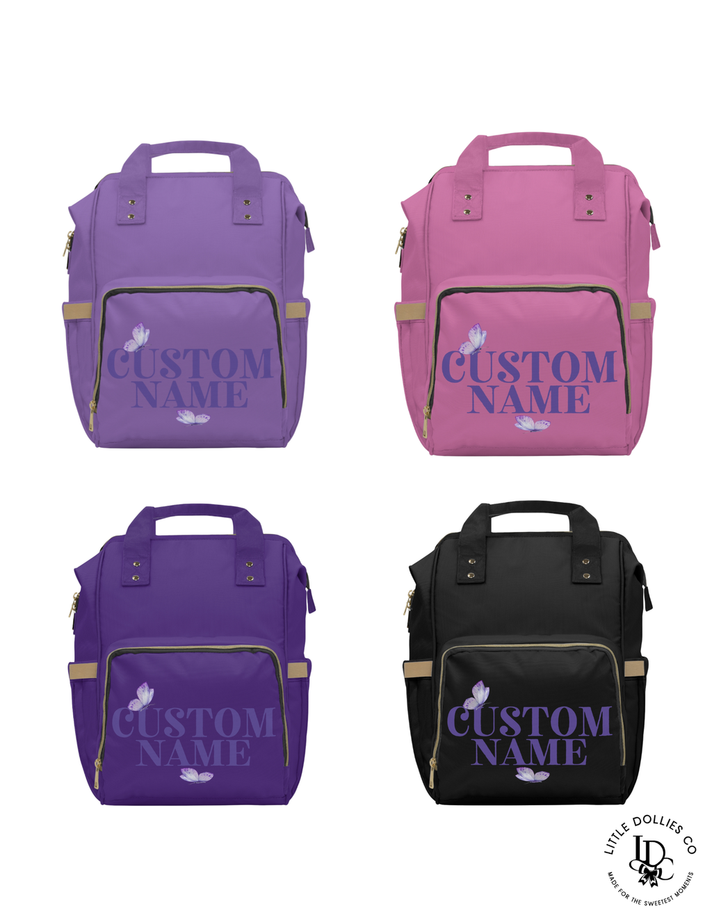 Personalized Butterfly Diaper Bag