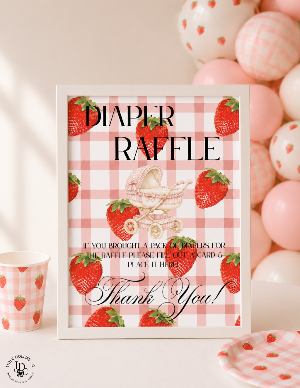 Berry Sweet Baby Shower Invitation, Decorations & Games Template Bundle