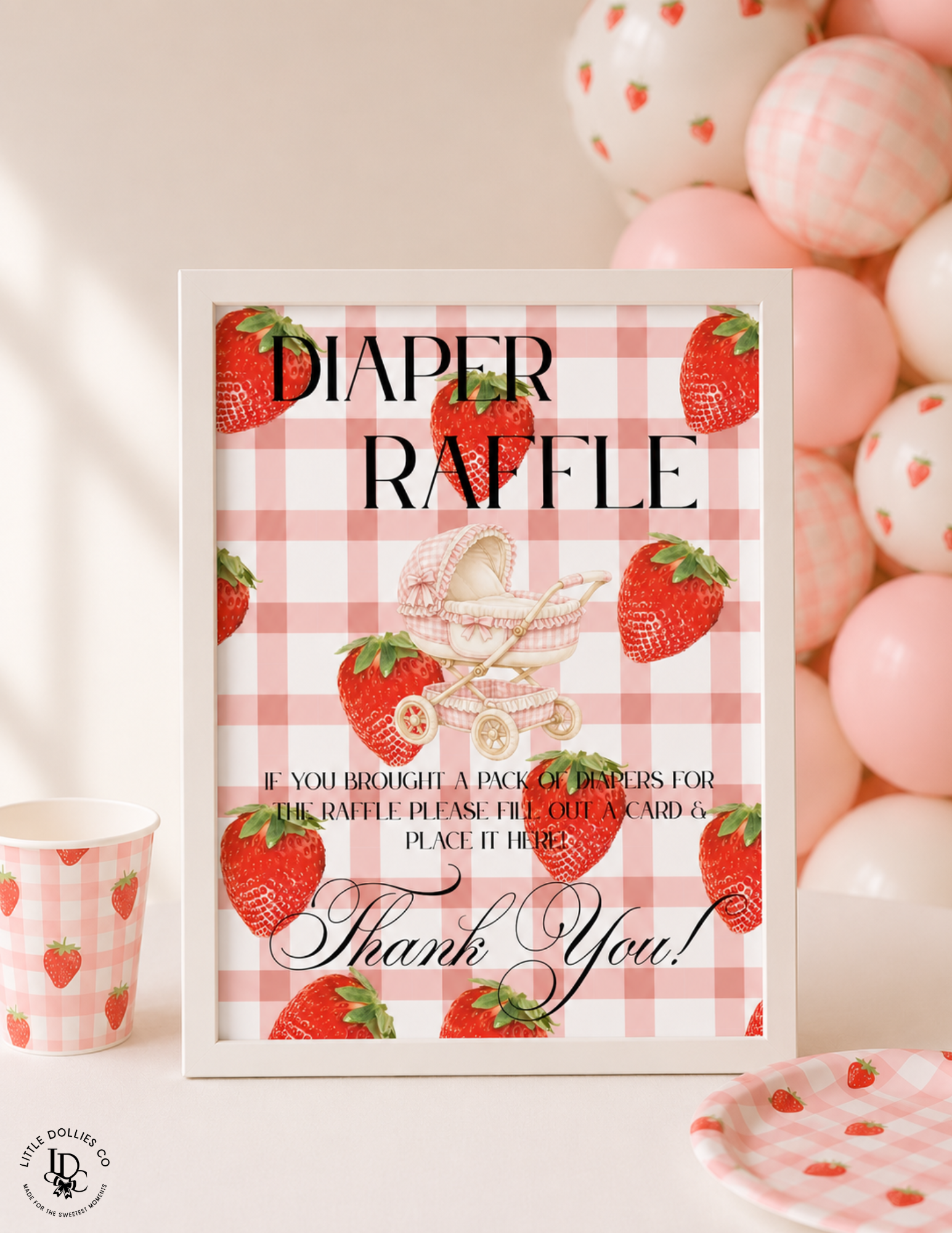 Berry Sweet Baby Shower Invitation, Decorations & Games Template Bundle