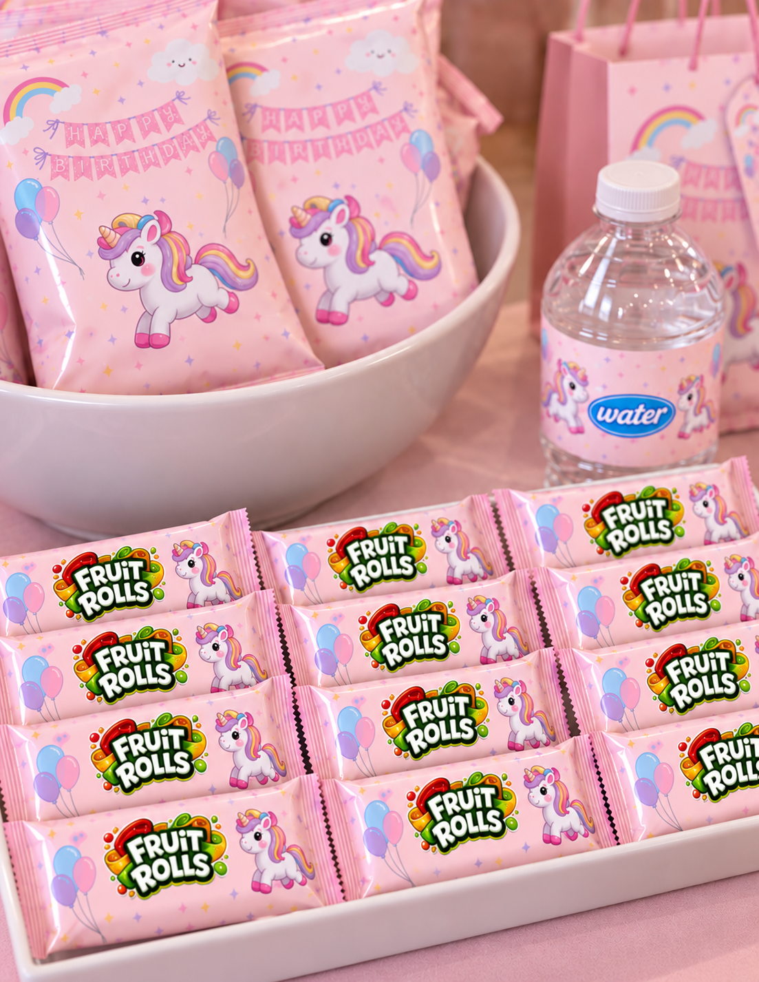 Custom Fruit Roll-Ups wrapper designed for a personalized birthday party