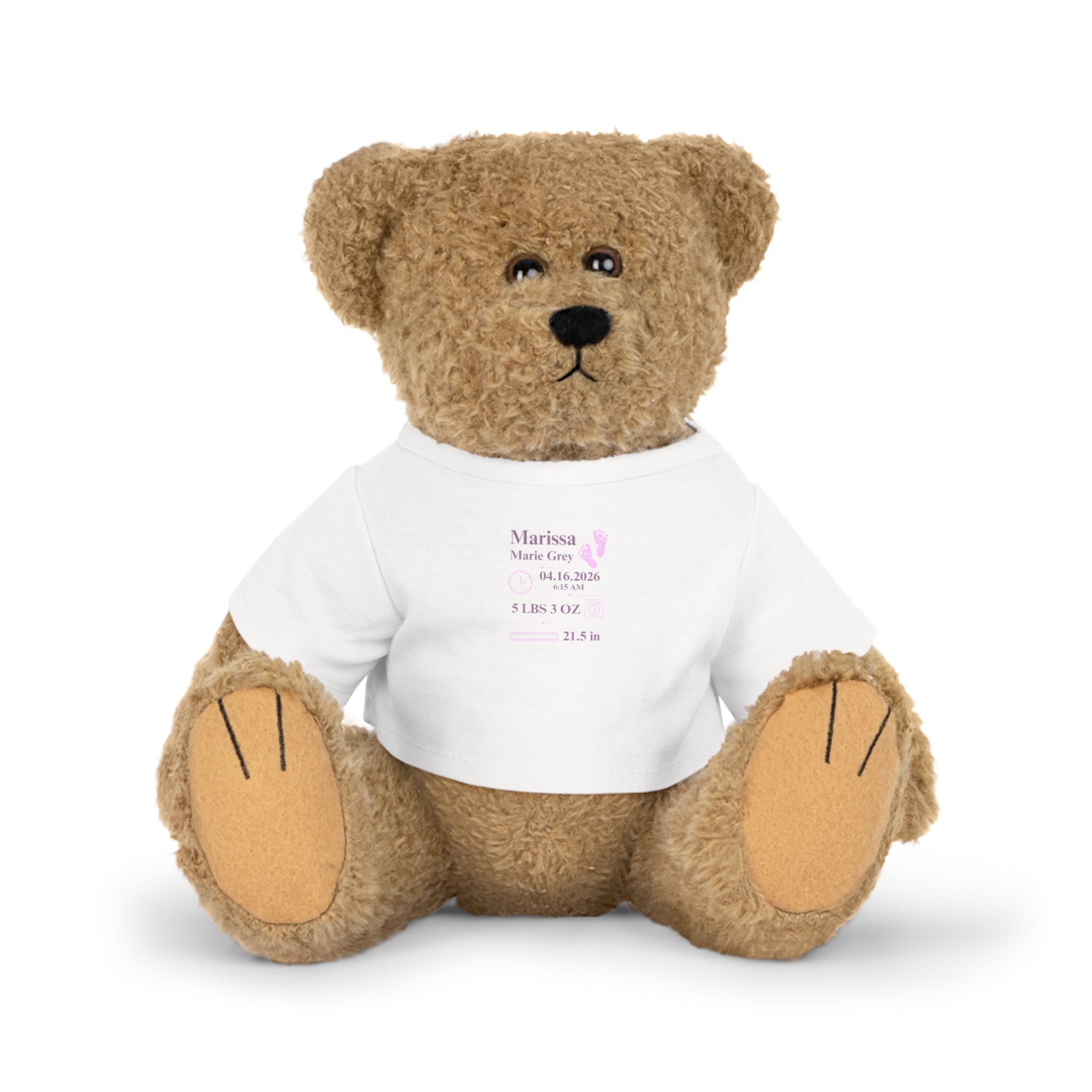 Personalized Birth Announcement Stuffed Animal | Birth Stats Stuffed Animal
