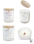Personalized Birth Announcement Frosted Glass Candle | Birth Stat Candle