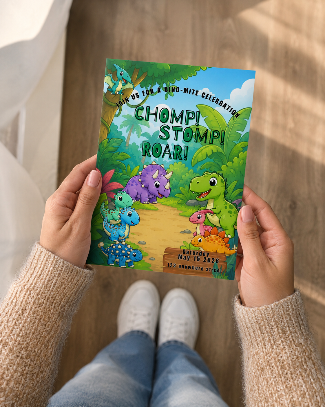 Dinosaur Birthday Invitation & Party Favor Bundle Templates