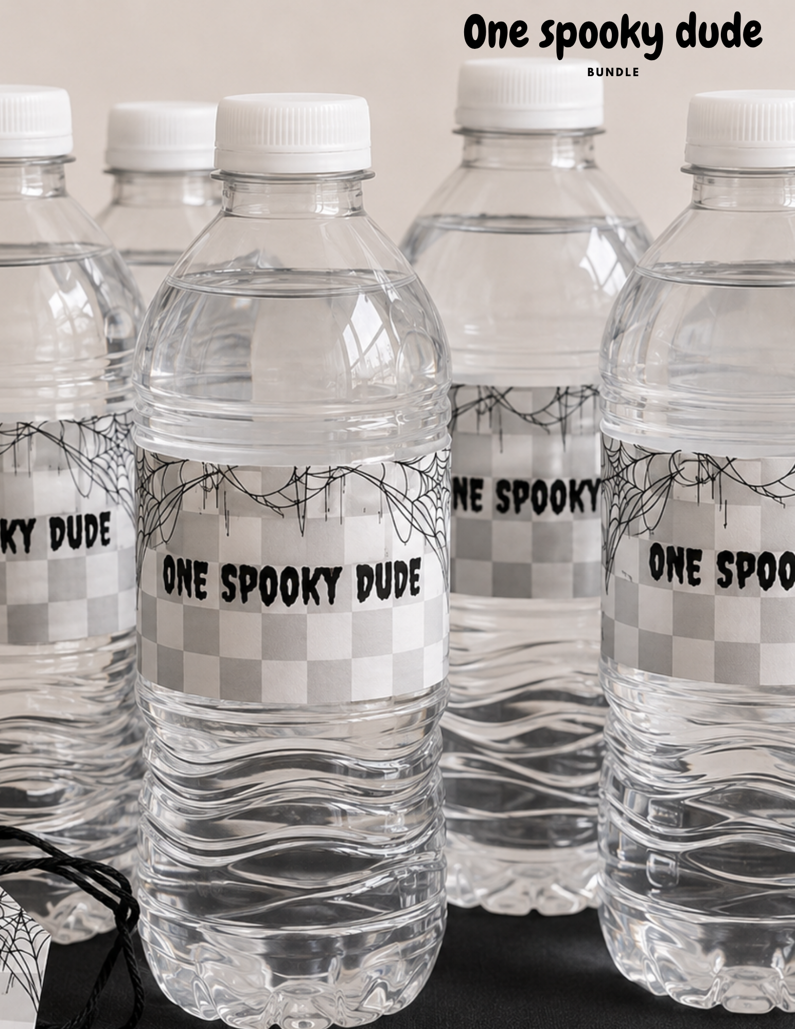 One Spooky Dude Halloween first birthday water bottle label printable templates