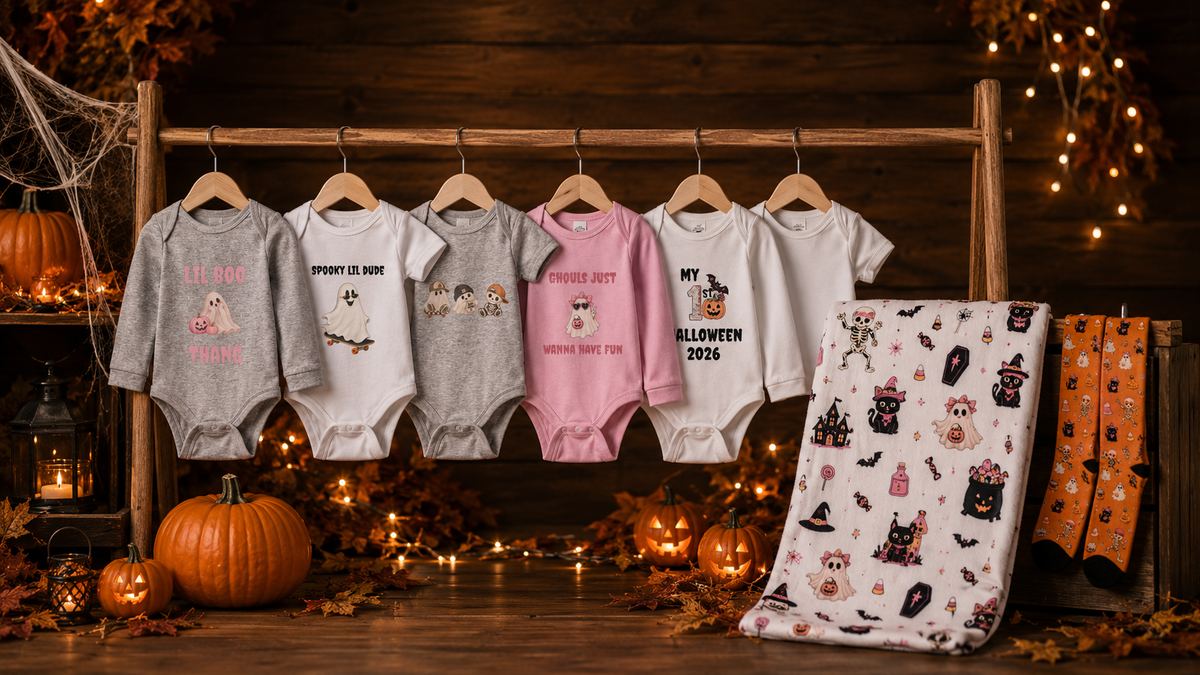 Little Dollies Co.’s Halloween Collection featuring baby & kids Halloween clothing, spooky birthday party decor, first Halloween keepsakes, pajamas, gifts & more.