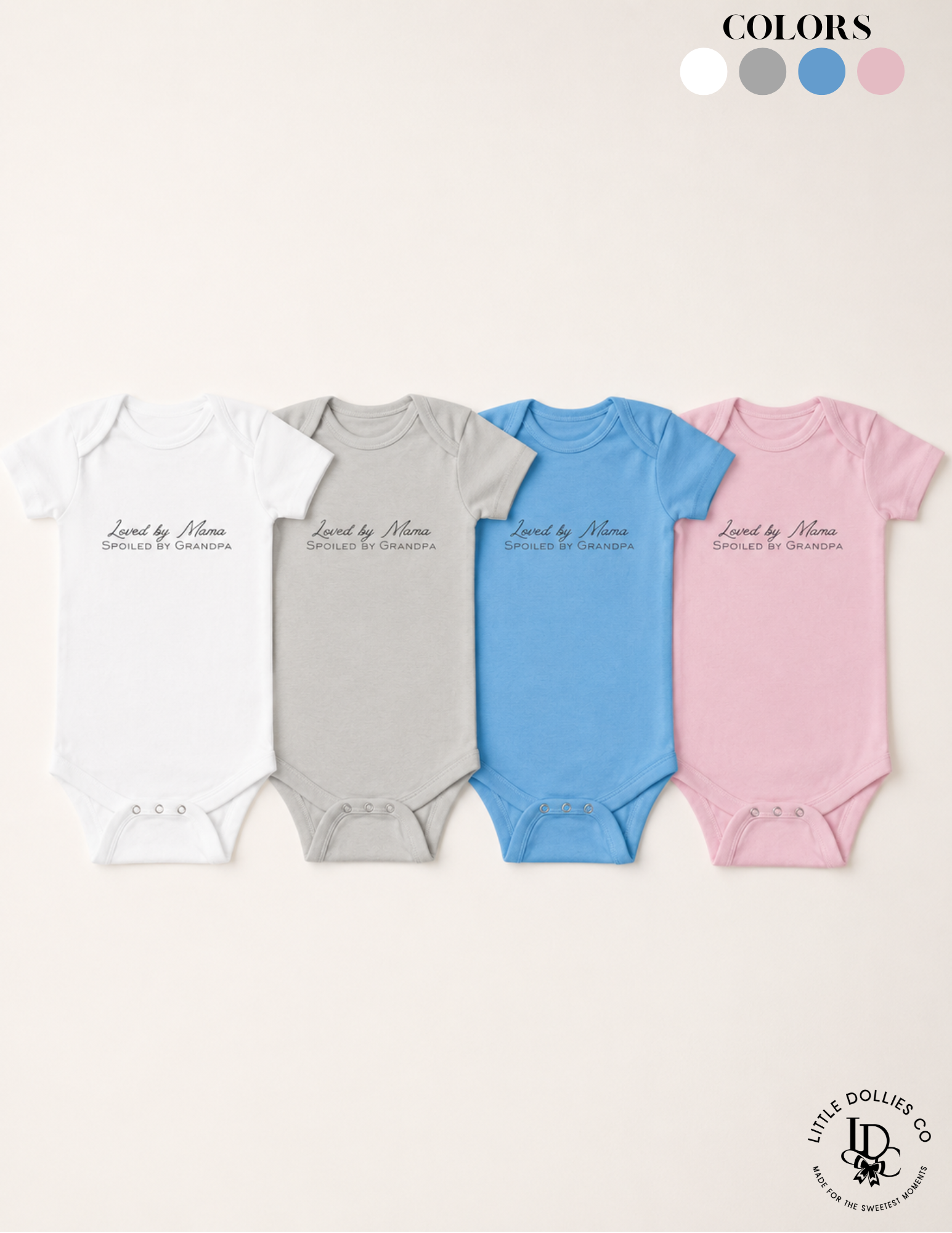 Loved By Mama Spoiled By Grandpa Baby Onesie