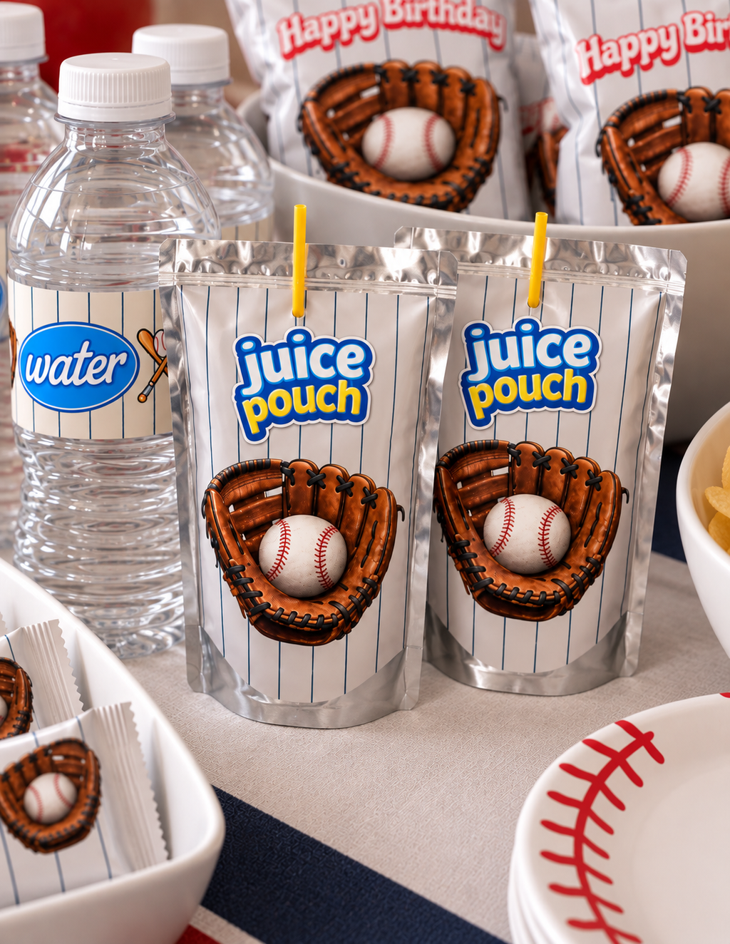 Personalized Capri Sun drink labels for a custom birthday party celebration