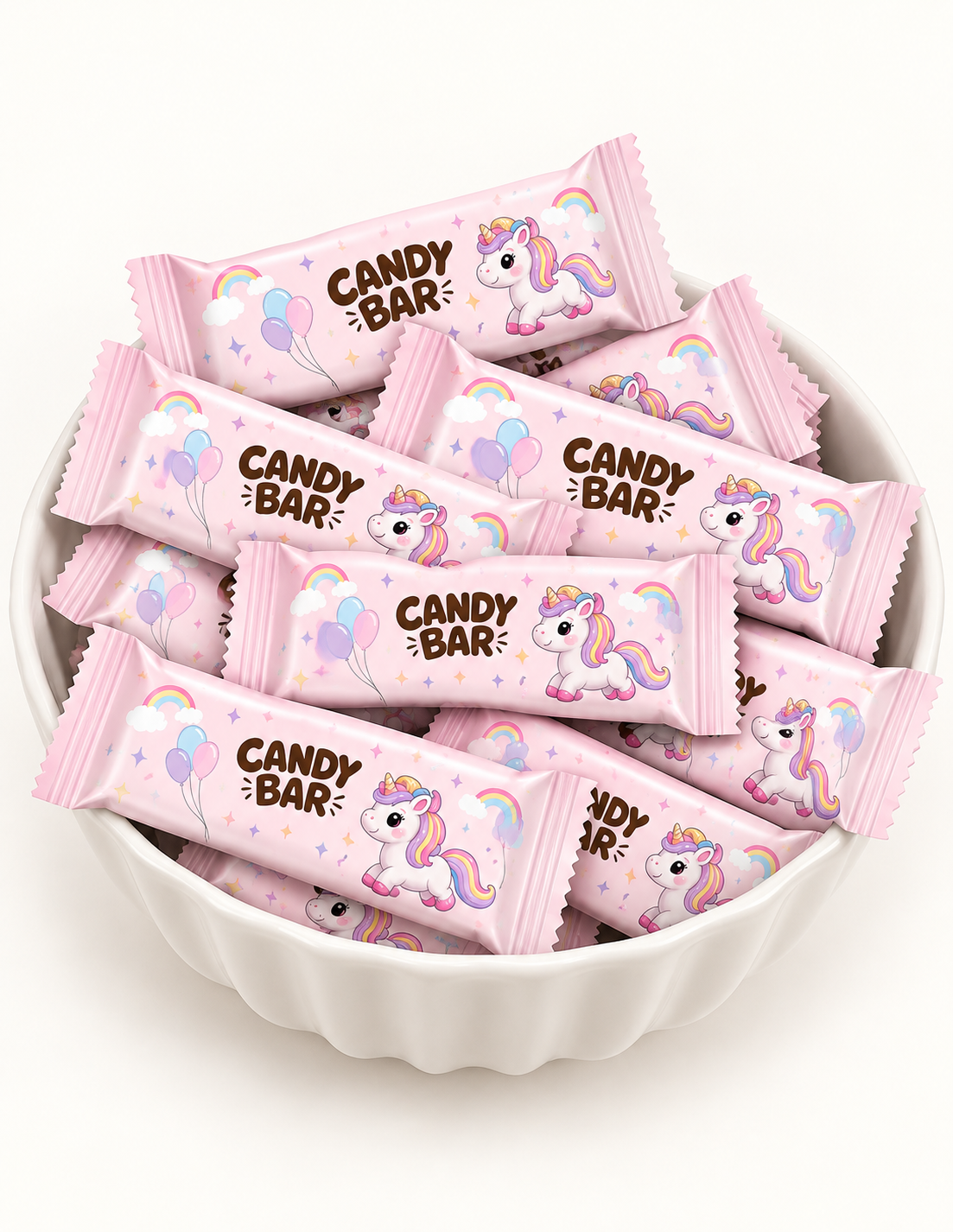 Personalized Hershey candy bar wrapper featuring custom colors and party theme