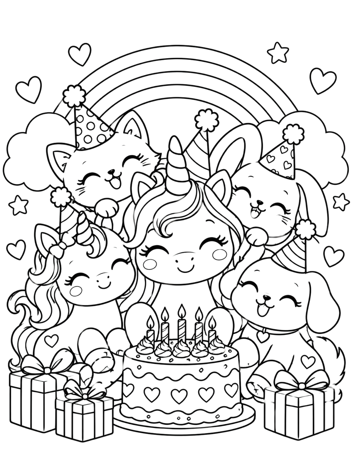 rintable personalized coloring pages for kids birthday party activities